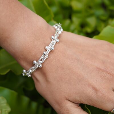 Peppercorn Chunky Silver Bracelet - 20cm - Bracelet