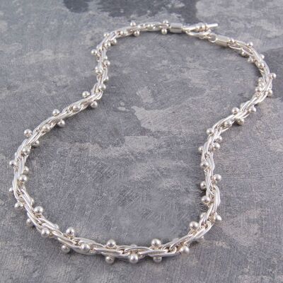 Peppercorn Silver Statement Necklace - No Necklace - Bracelet 20cm
