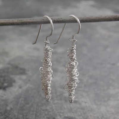 Loops Silver Drop Earrings - Necklace