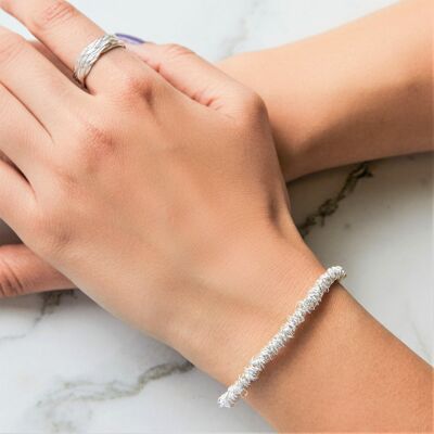 Loops Designer Silver Bracelet - 17" - Necklace