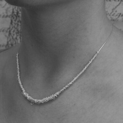 Collar de alambre de plata con bucles - Sin collar - Pulsera