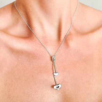 Corazon Silver Heart Pendant Necklace - Jewellery Set