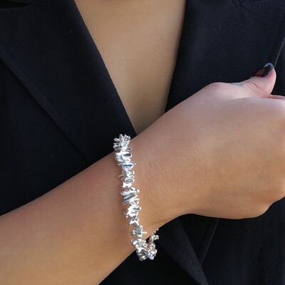 Coral Elements Designer Sterling Silver Bracelet - Earrings