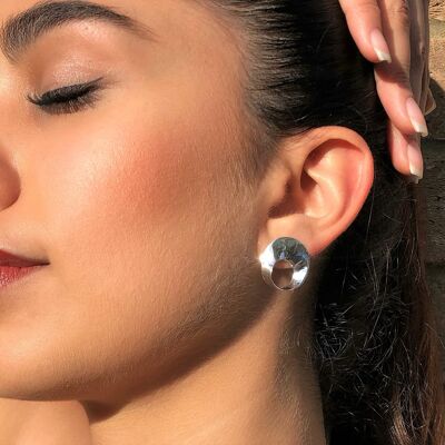 Swirl Silver Stud Earrings - Small Stud Earrings & Pendant Set