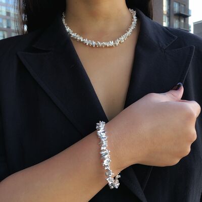 Coral Elements Silver Drop Earrings - Necklace, Bracelet and Drop Earrings
