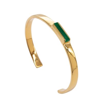 URBAN MINI CUFF BRACELET - Green Onyx