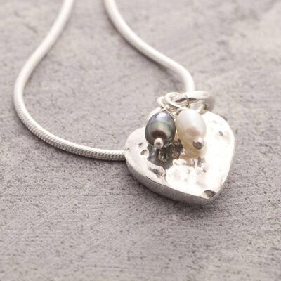 Collana con ciondolo a cuore in argento biologico - Collana con ciondolo - Senza perle