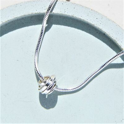 Sterling Silber Coil Charm Armband - Ohrstecker und Armband-Set