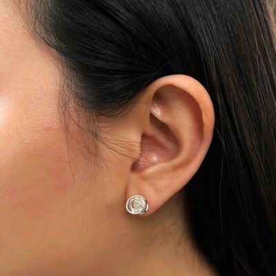 White Caged Pearl Stud Earrings - Drop Earrings - Black