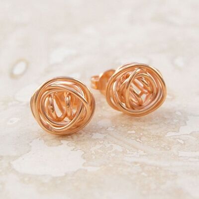 Nest Rose Gold Ohrstecker - Ohrstecker & Anhänger-Set