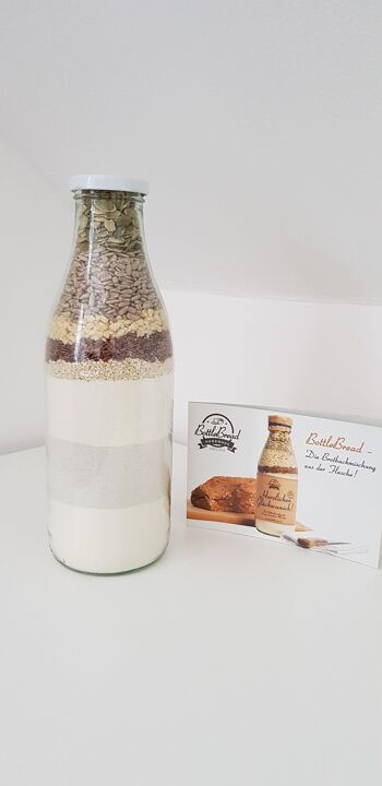 BottleBread Mélange à pâtisserie "Bienvenue dans votre nouvelle maison" Mélange à pain dans une bouteille en verre cadeau d'emménagement cadeau d'emménagement 3