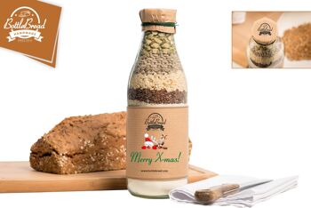 BottleBread Mélange à pâtisserie "Merry X-mas" Mélange à pain dans une bouteille en verre Cadeau pour Noël Cadeau de Noël 1