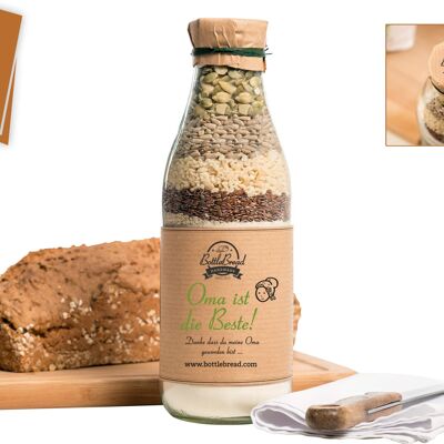 BottleBread "Grand-mère est la meilleure" mélange à pâtisserie Mélange à pain dans une bouteille en verre Cadeau pour grand-mère Fête des mères Cadeau fête des mères