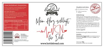 BottleBread "Mon coeur bat pour toi" Mélange à pâtisserie Mélange à pain dans une bouteille en verre idée cadeau invitation 3