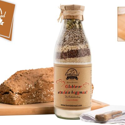 BottleBread "Glubberer etzdala baggmas" mélange à pain mélange à pain dans une bouteille en verre cadeau idée cadeau emménagement emménagement cadeau