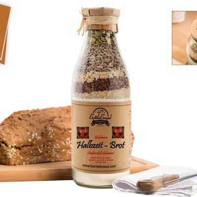 BottleBread "Half-Time" Baking Mixture Bread Baking Mixture in a Glass Bottle Gift Gift Idea Entry Entry Present