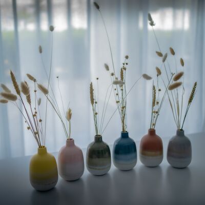 Set of 6 - Mojave vases with dried flowers