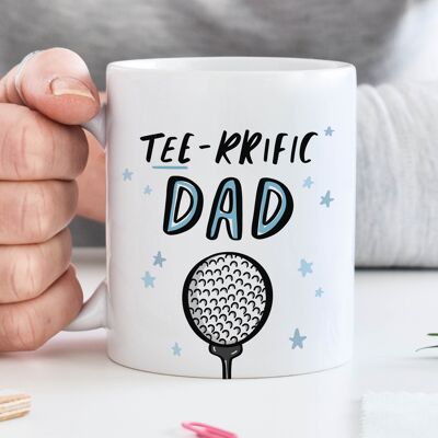 Taza de papá Tee-Rrific, regalo de papá amante del golf