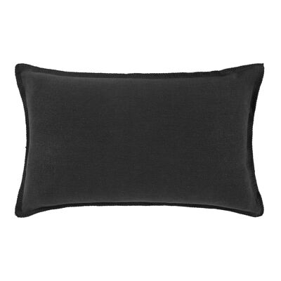 Enveloppe de coussin NINO Gris anthracite et feston 45x70 cm