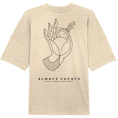 THE HAND (Back Print)- Natural Raw Organic Oversize Shirt UNISEX