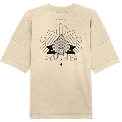 THE LOTUS (Back Print) - Natural Raw Organic Oversize Shirt UNISEX