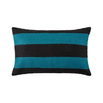 Enveloppe de coussin HORIZONA Noir et bleu canard 28x47 cm 1