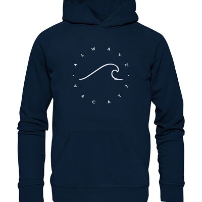 THE WAVE - Organic Hoodie UNISEX - French Navy