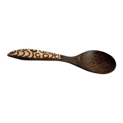Serving Spoon, Coconut Wood with Cinnamon Inlay, 24x7cm