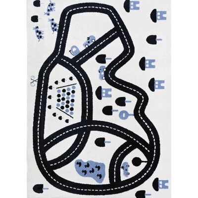 Tapis enfant CIRCUIT - Bleu marine