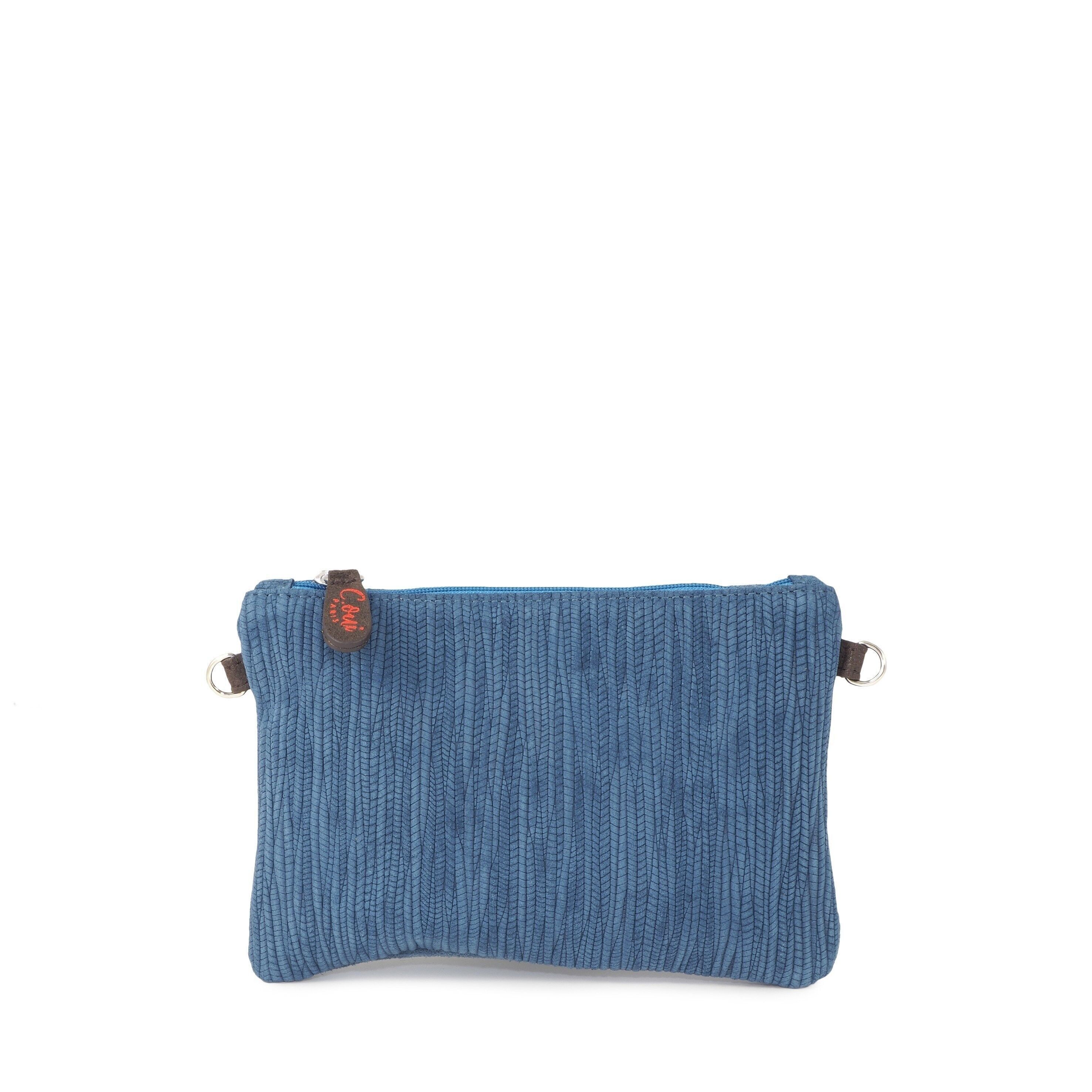 Pochette portacarte in pelle iridescente BAMBOU 38 blu