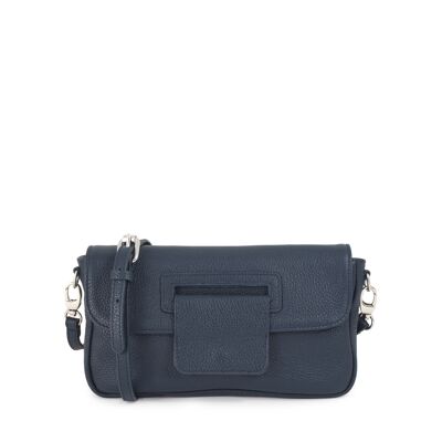 Sac baguette cuir grainé BONN 29 marine