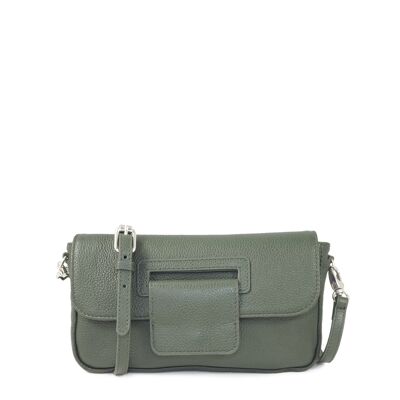 Bolso baguette BONN 29 de piel granulada caqui