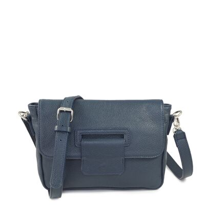 Sac bandoulière cuir grainé BONN 54 marine