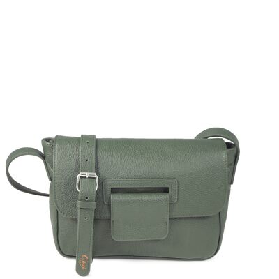 Bolso de hombro BONN 54 de piel granulada caqui