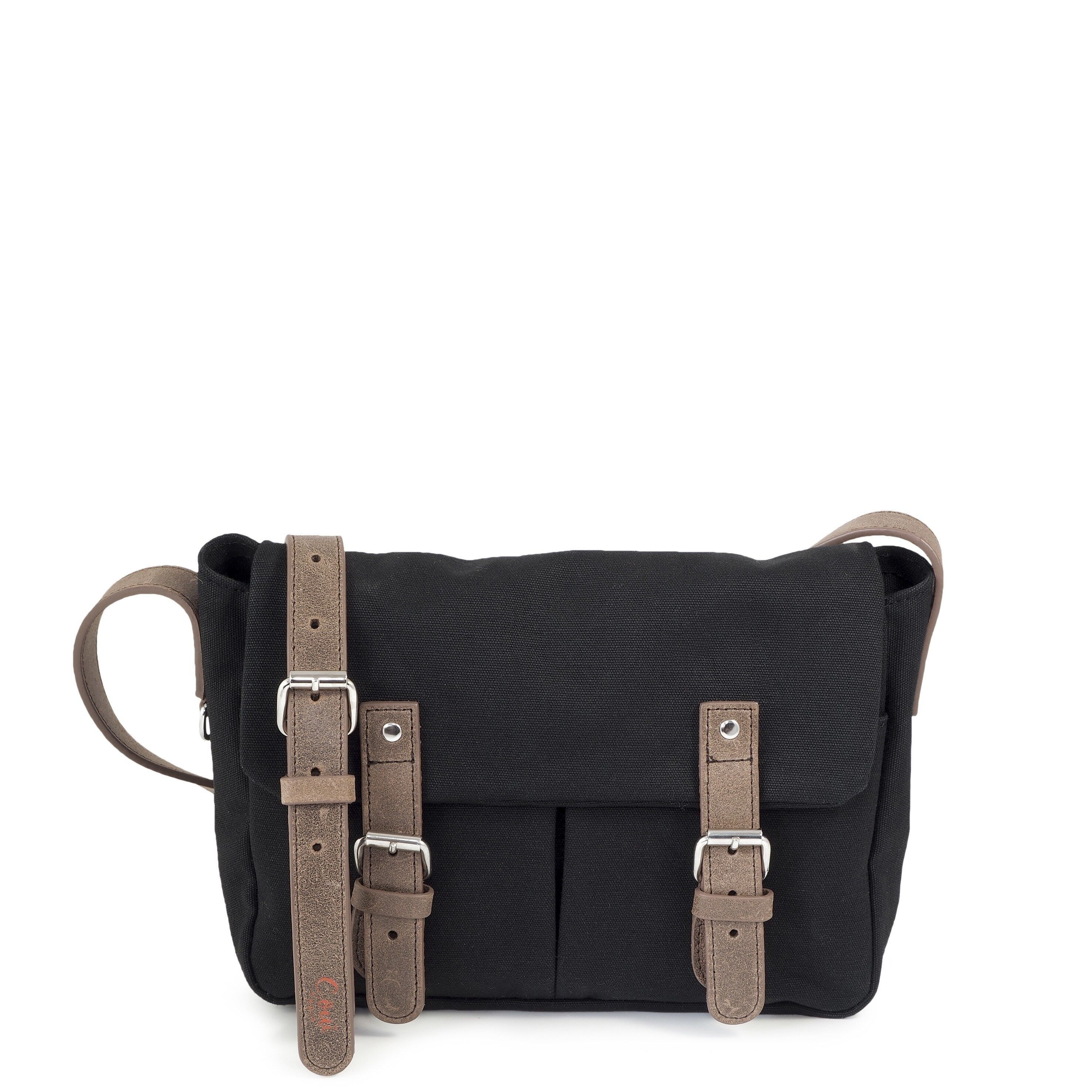 Buy wholesale Canvas and leather messenger bag small size