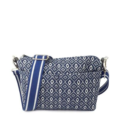 SAHARA 75 indigo blue canvas shoulder bag
