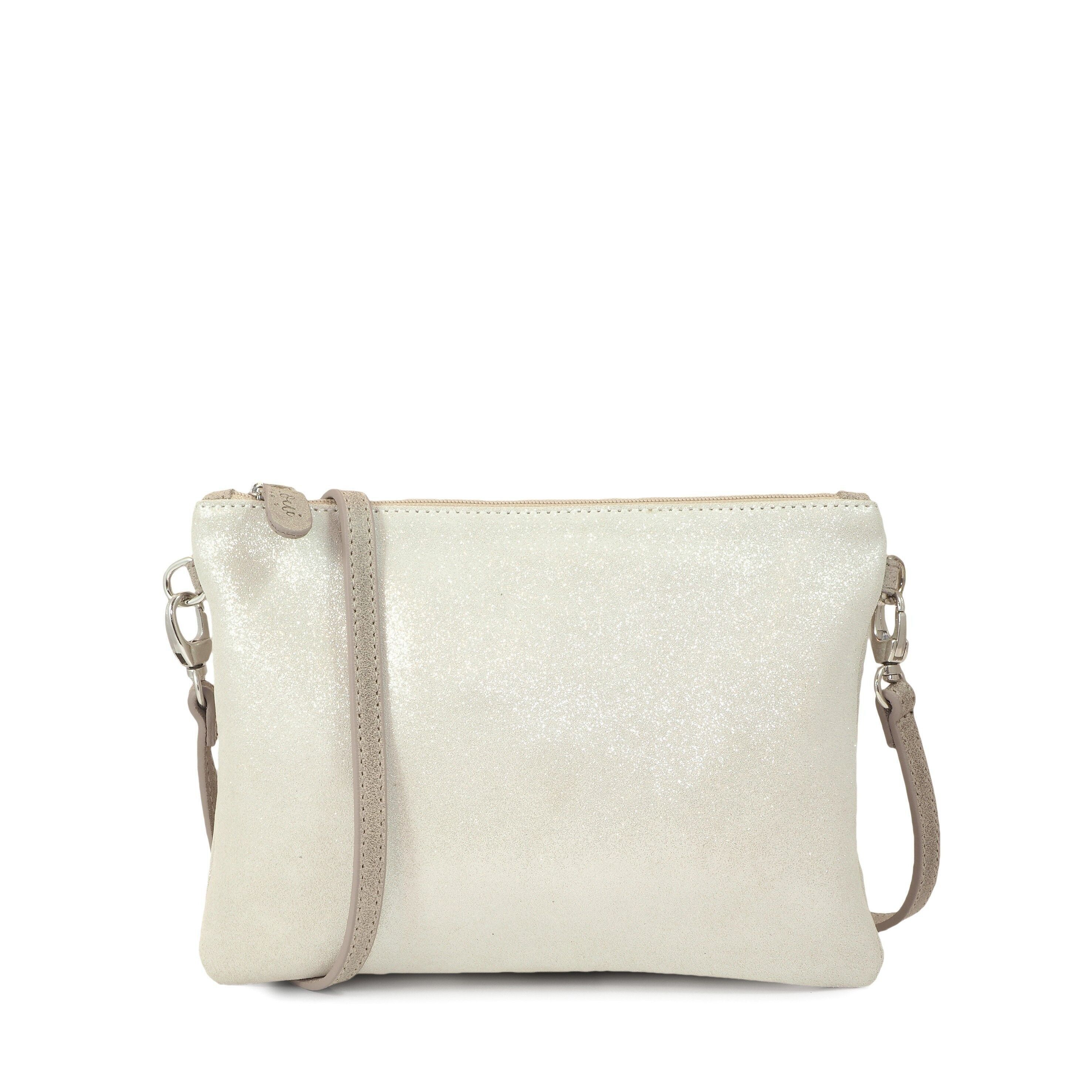 CANNES 28 Pochette in pelle cangiante bianca