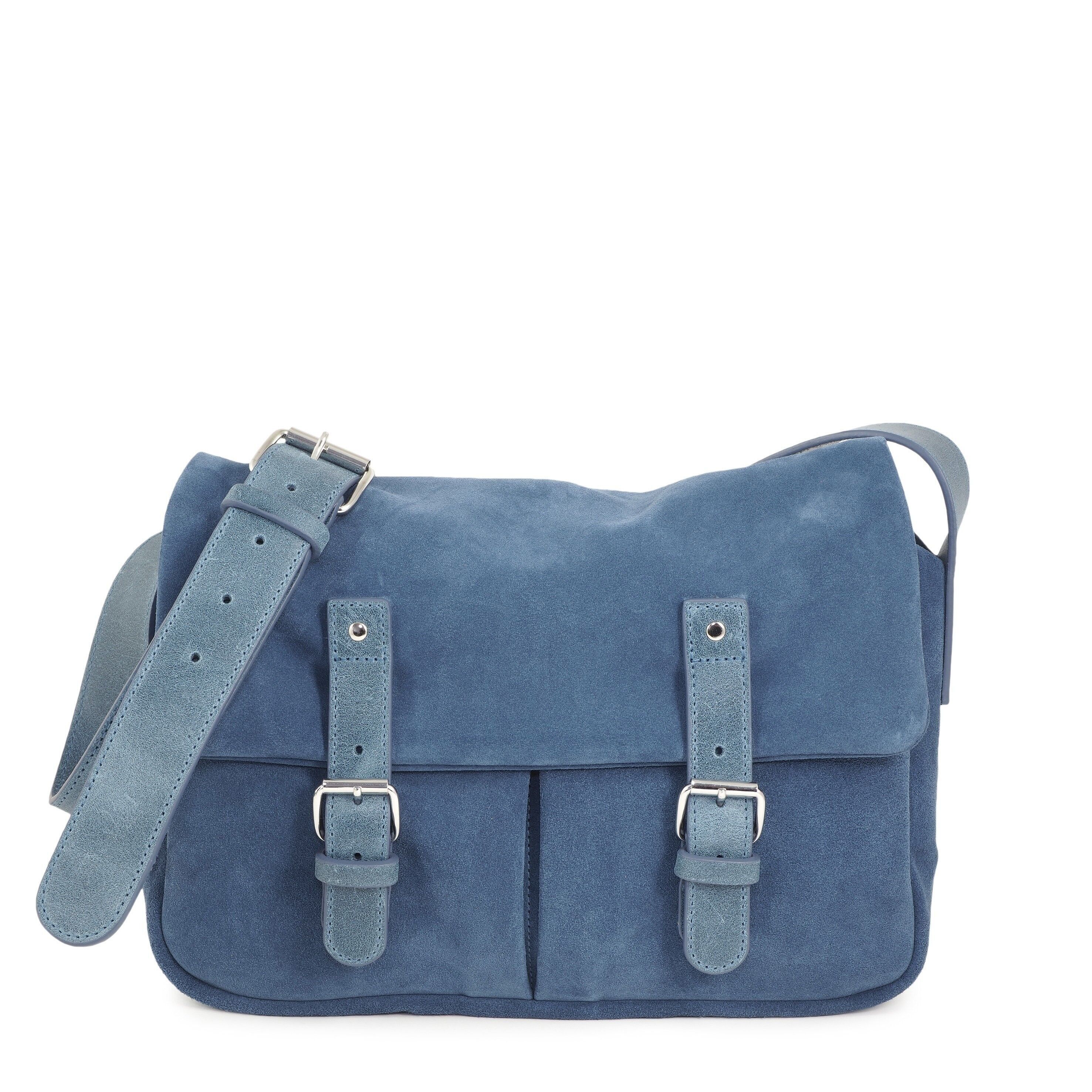 Borsa messenger CARNABY 2 in pelle scamosciata blu