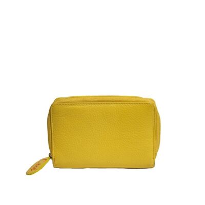 Cartera con cremallera EMPREINTE 25- pequeña amarilla