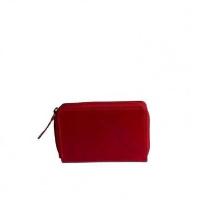 Porte-feuille zippe EMPREINTE 25- small rouge- cadeau de Noel ideal