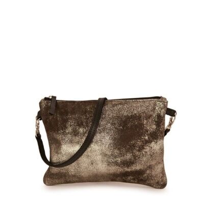 Sac pochette en cuir GLASGOW 28 gris