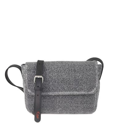 Sac porte travers tissus irisé IBIZA 54 gris argent