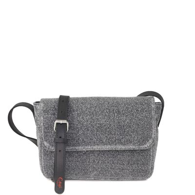 IBIZA 54 iridescent fabric crossbody bag silver gray