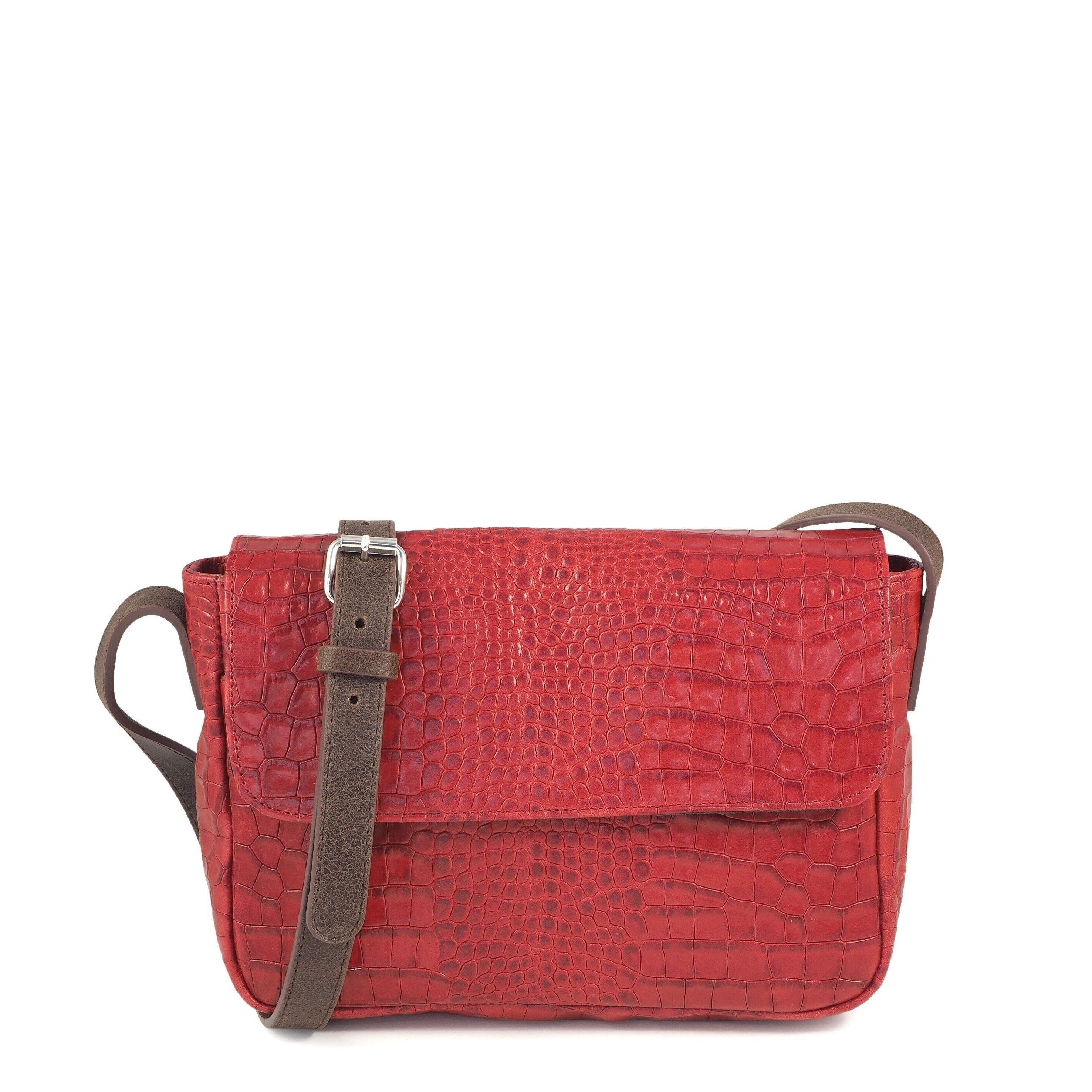 Sac bandouliere outlet croco rouge