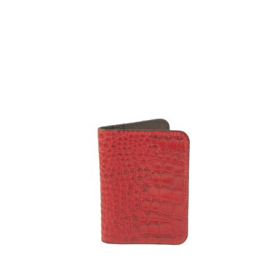Porte-cartes cuir croco rouge TOSCANE 39 rouge