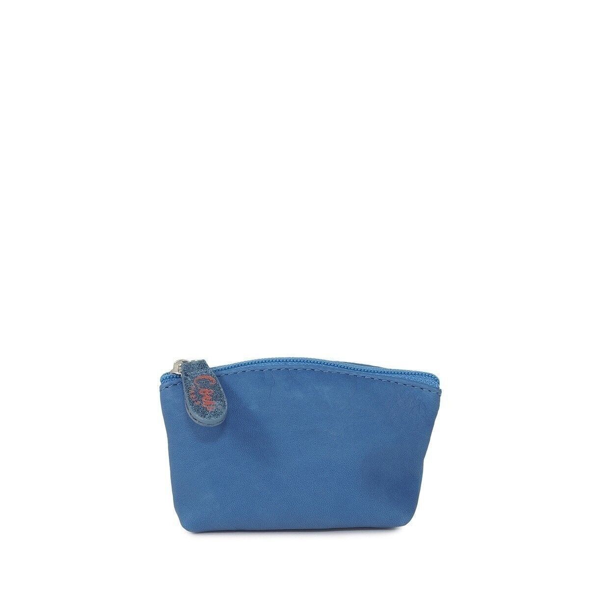 Portafoglio berlingot in pelle blu VOYAGE 101