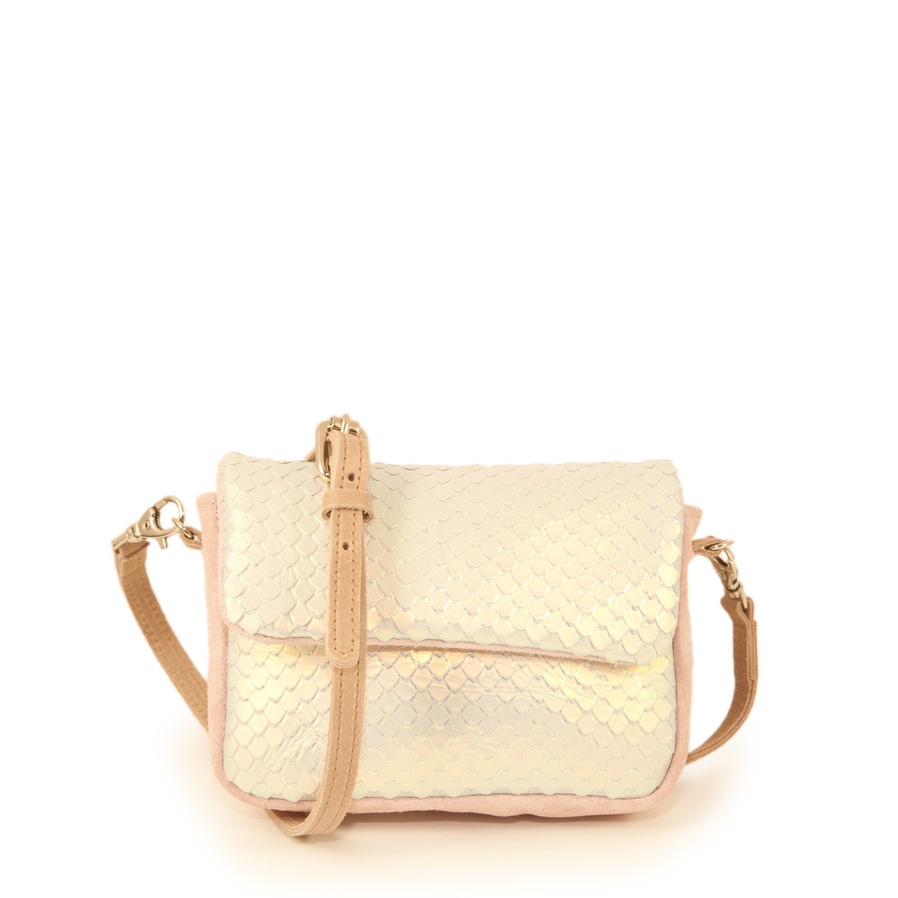 Borsa mini in pelle tartaruga WHITSUNDAYS 08 bianco madreperla