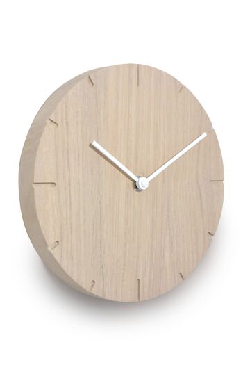 Solid Mini - Horloge murale en bois massif avec mouvement à quartz - Chêne fumé - Noir 5