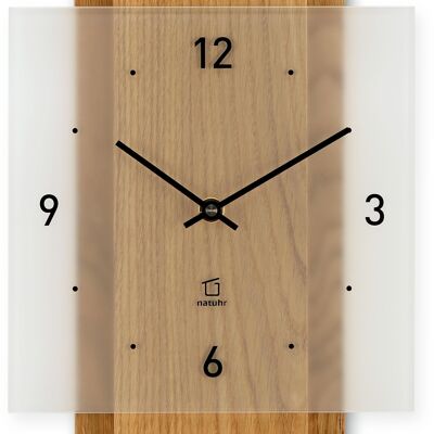 Eichwald - Reloj de pared de roble macizo con mecanismo de radio - Roble aceitado