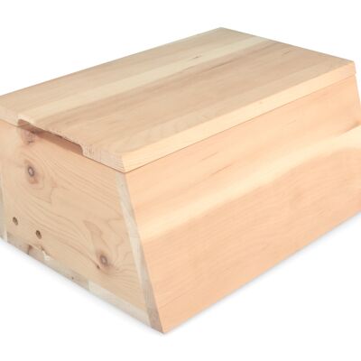 Bread box Bread box - Brex - made of solid wood with integrated cutting board - pine untreated